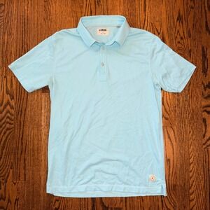 Linksoul Tempus Fugit Polo Shirt Short Sleeve Pique Golf M Light Blue